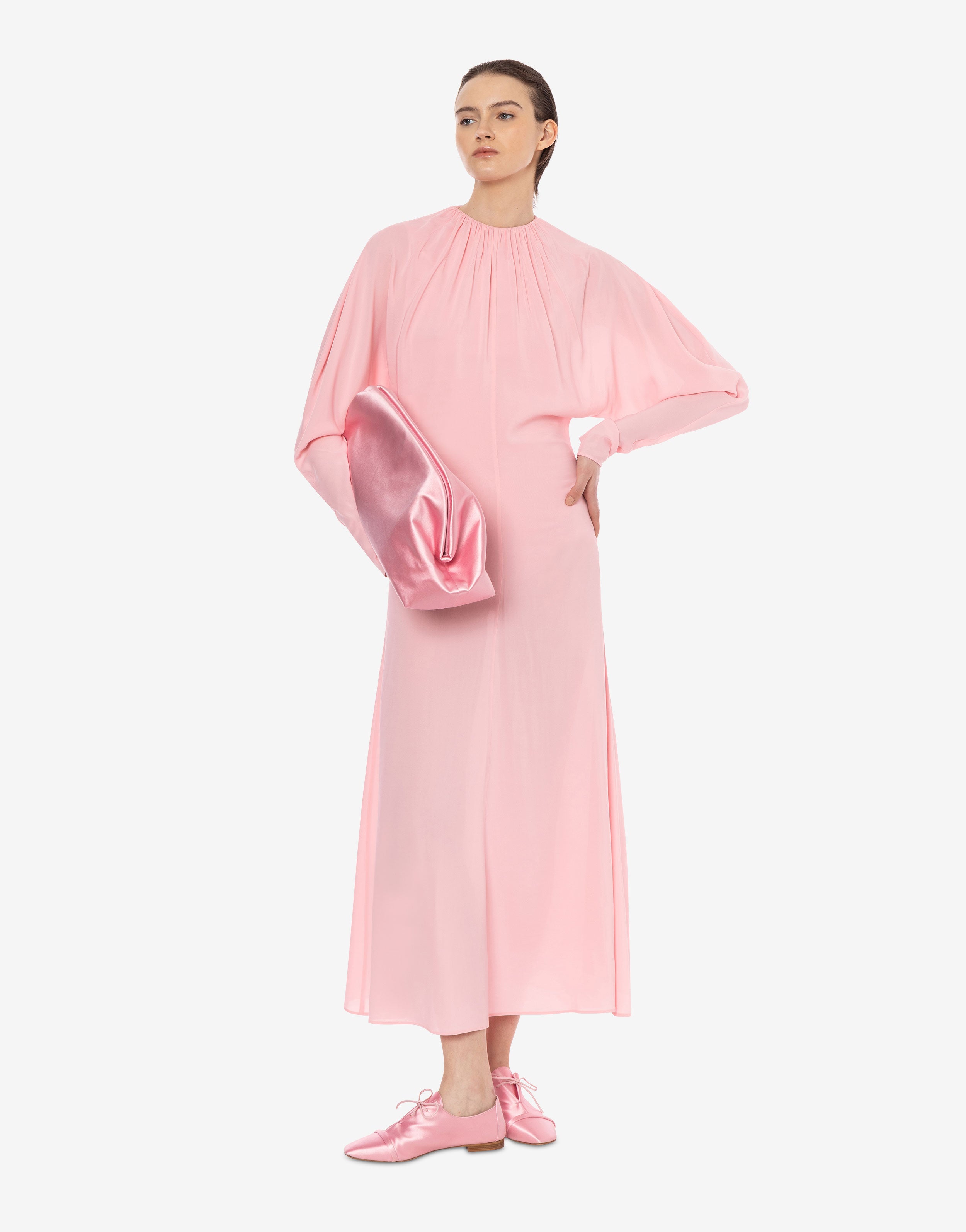 Buy Now ▸ Maxi dress in stretch georgette Made in Italy