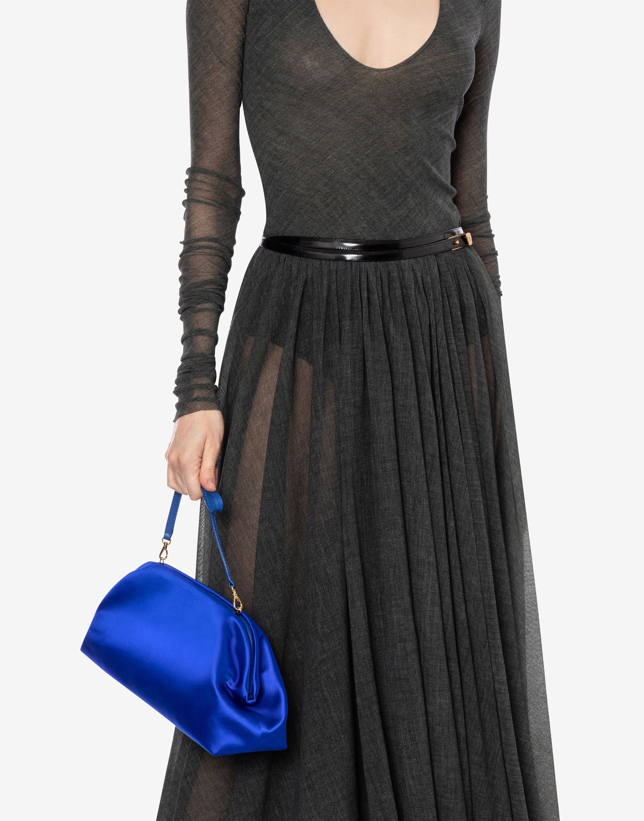 Medium Clutch in duchess satin
