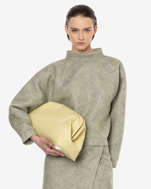 Maxi pochette en cuir abrasé