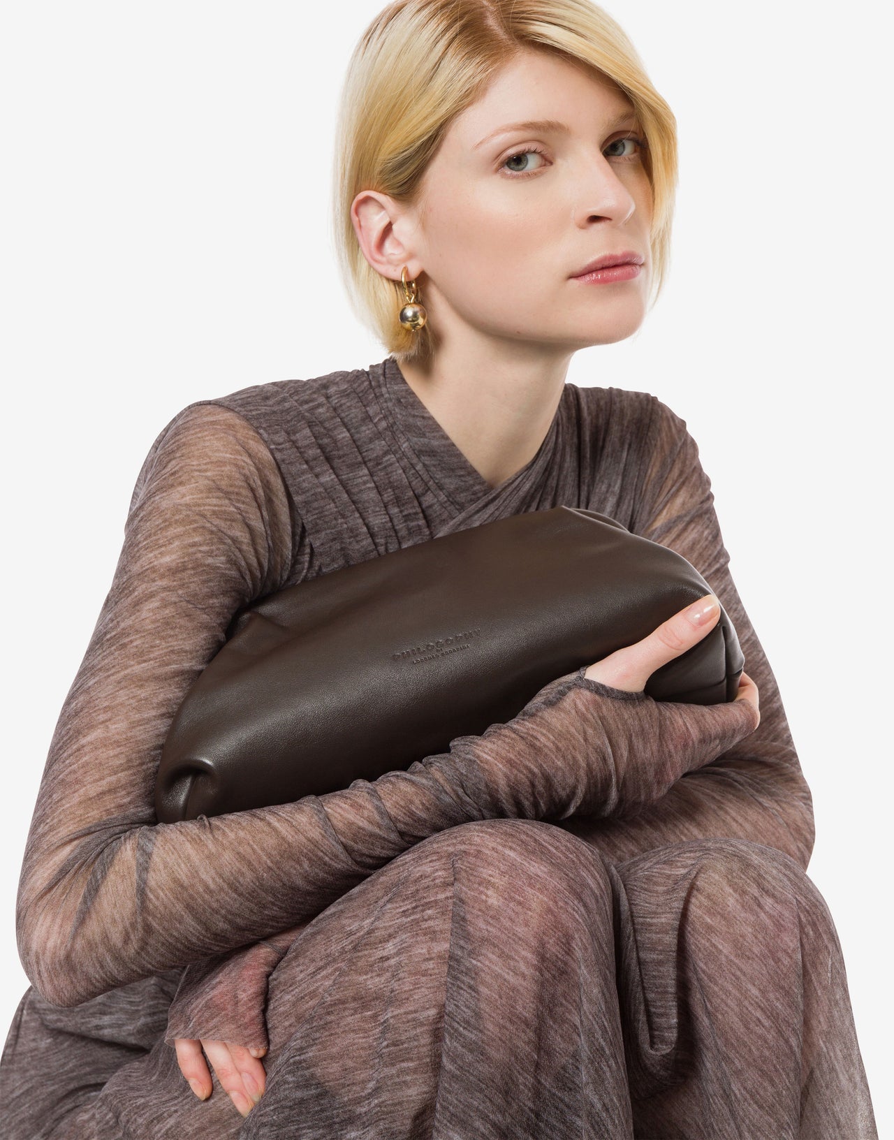 Medium Clutch in nappa leather