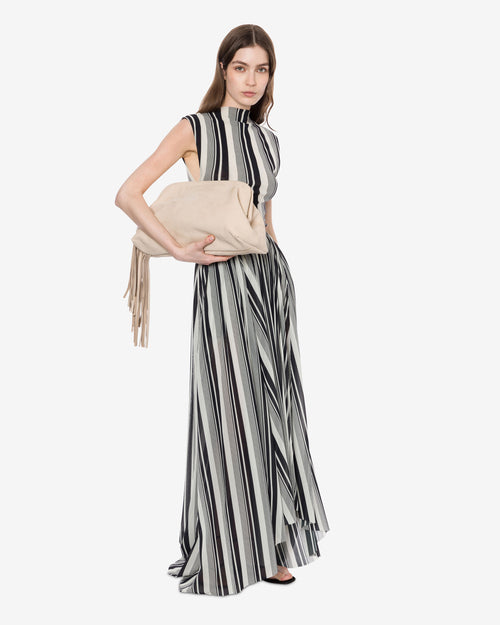 Stretch tulle skirt with stripe print