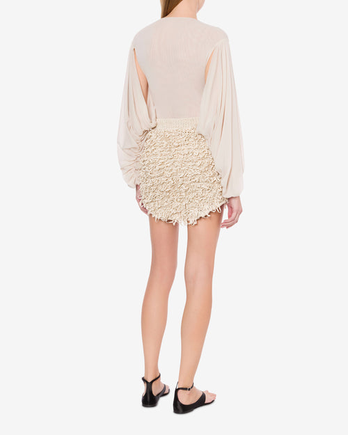 Suede webbing miniskirt
