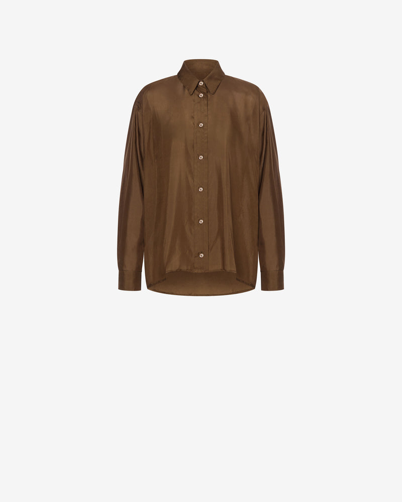 Washed habotai silk shirt