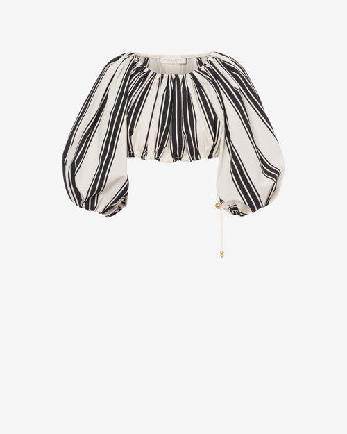 Débardeur rayé en coton et nylon