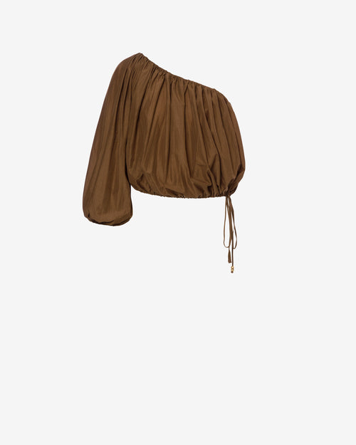 One-Shoulder-Bluse aus Nylon