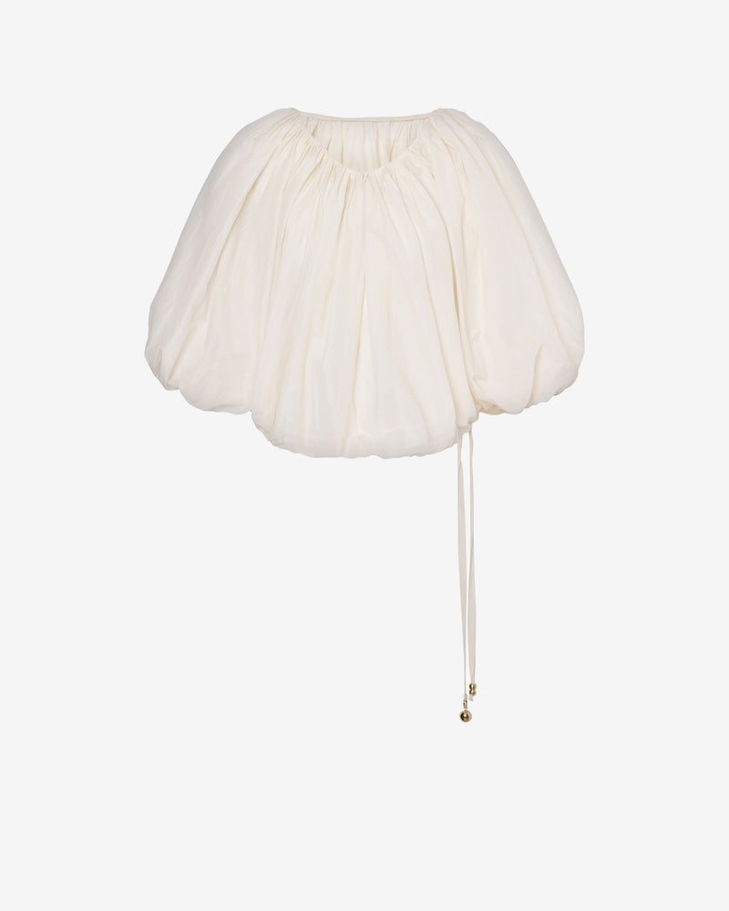 Nylon cropped blouse