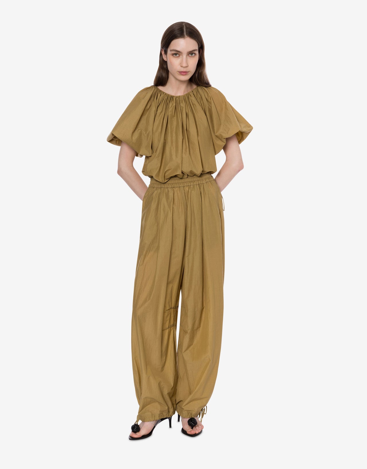 Gekürzte Bluse aus Nylon 