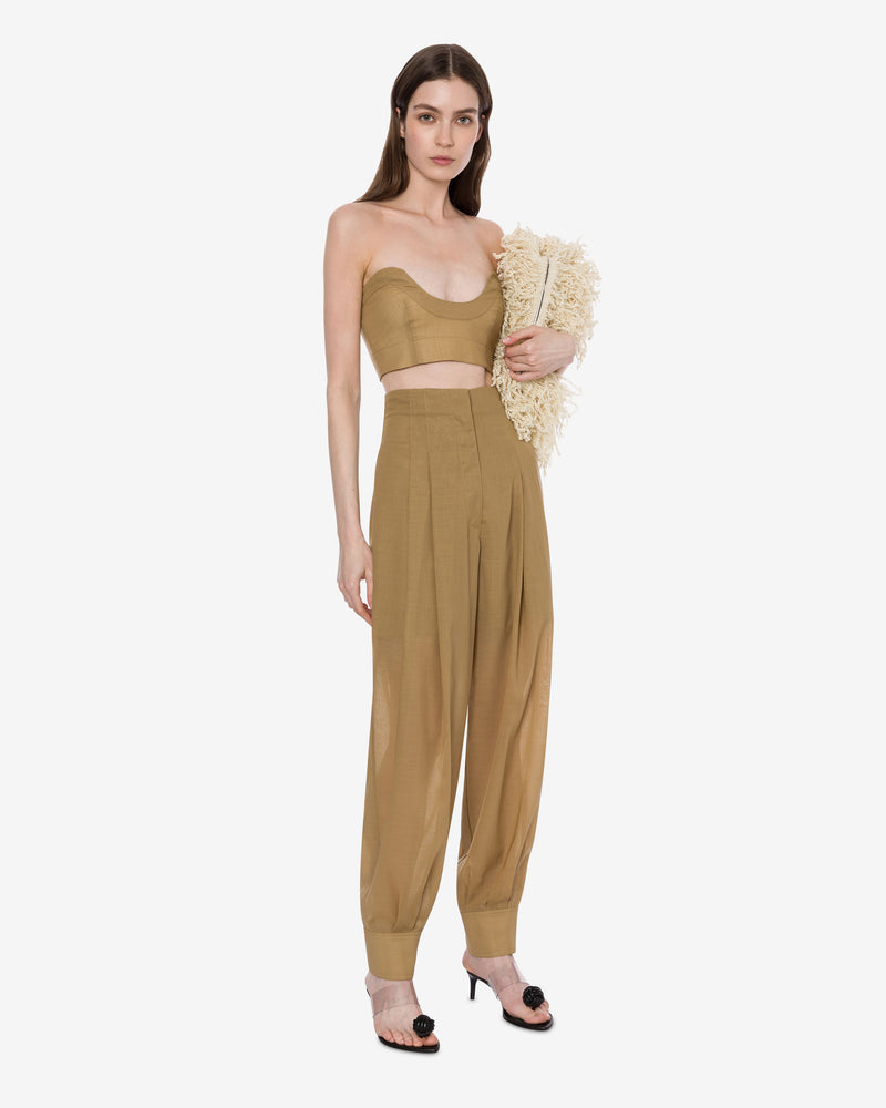 Voile voile carrot pants with stitching