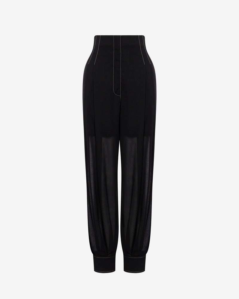 Voile voile carrot pants with stitching