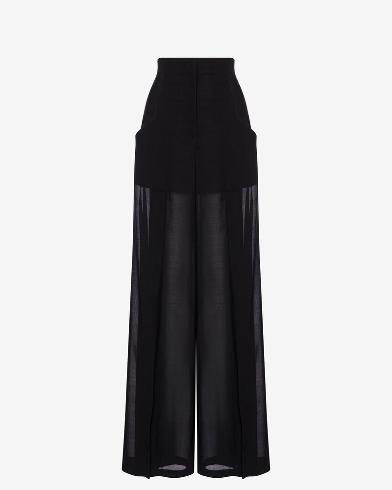 Voile pants with slits