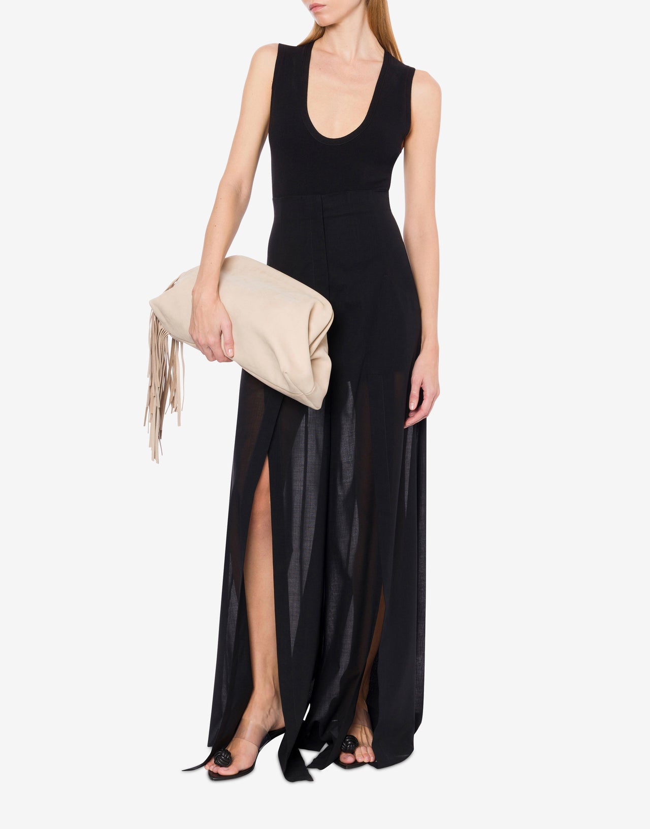 Voile pants with slits