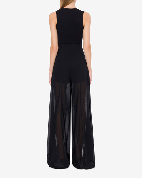Voile pants with slits