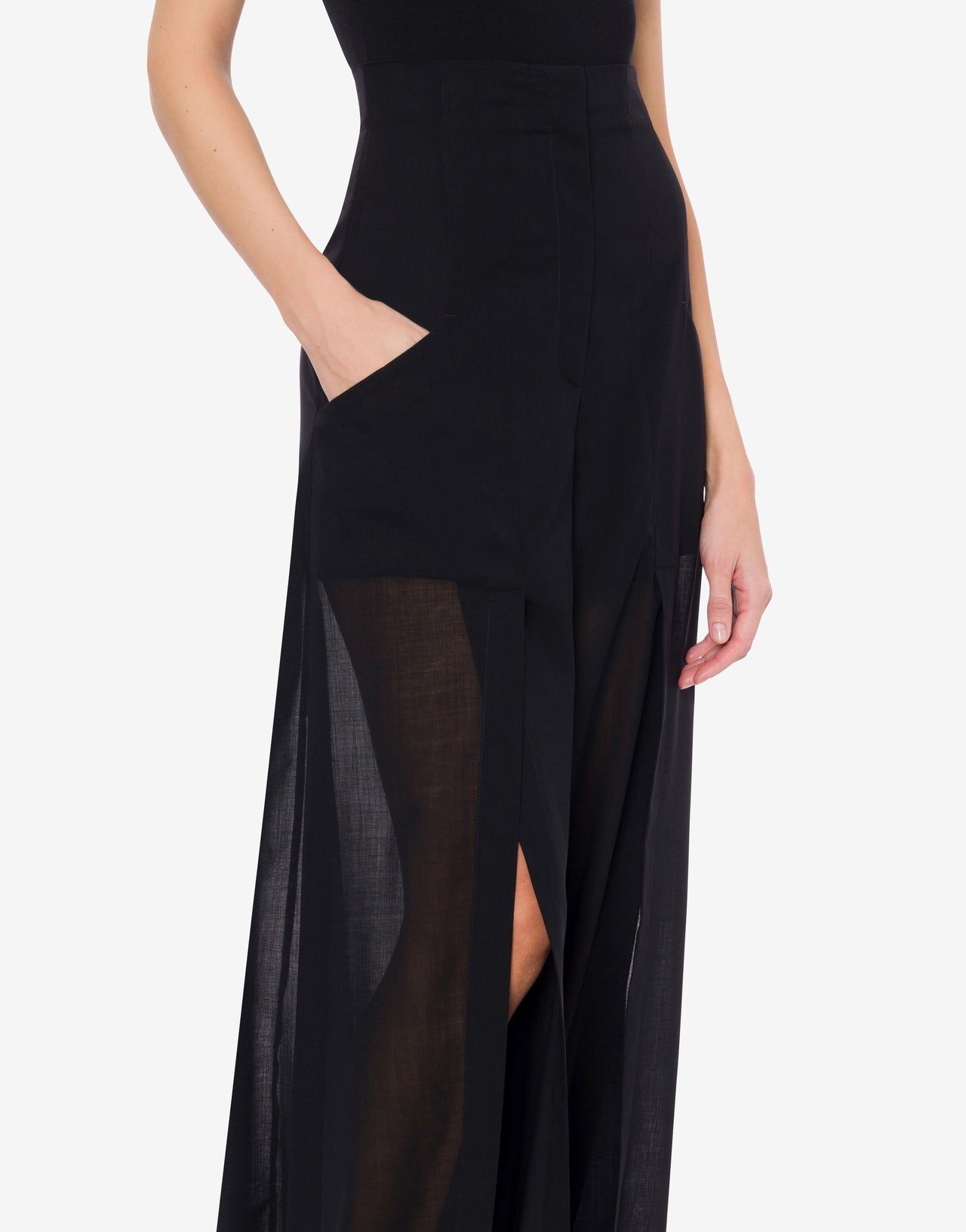 Voile pants with slits