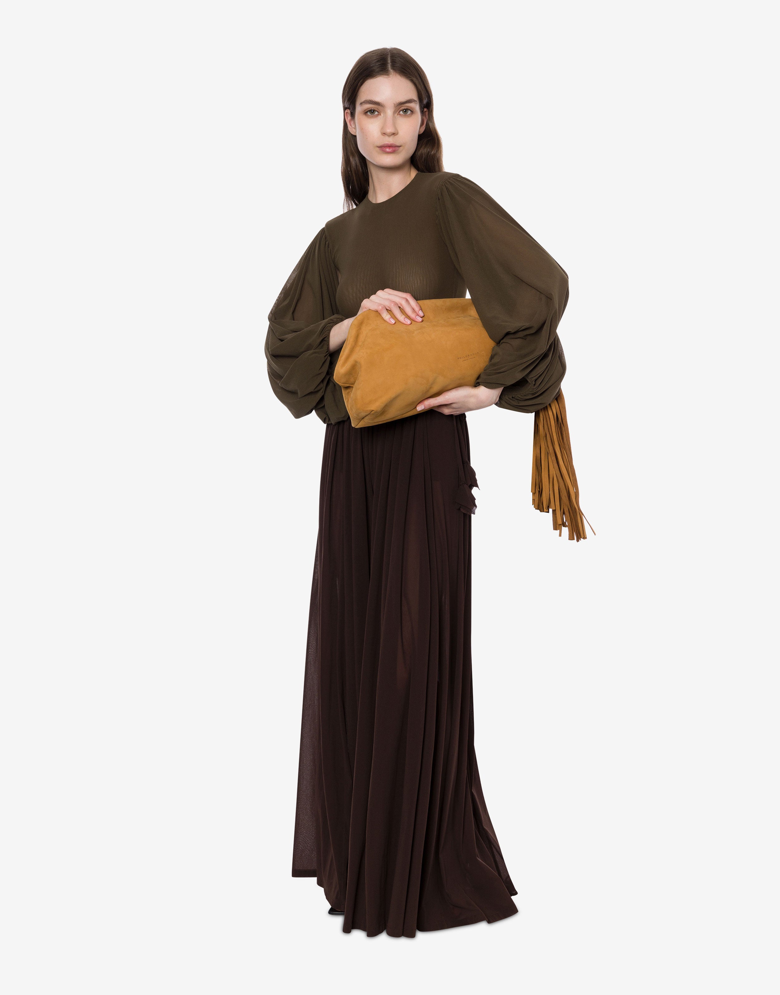 Buy Now ▸ Wide wool-blend trousers tailored Made in Italy