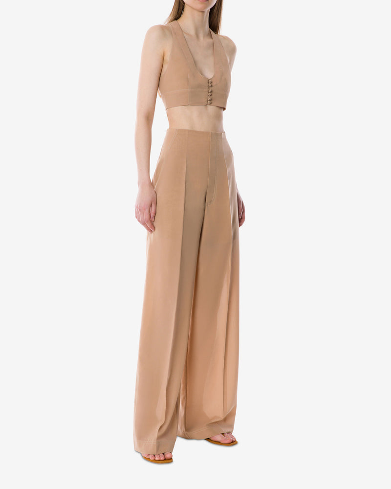 Pantalón ancho con pespuntes
