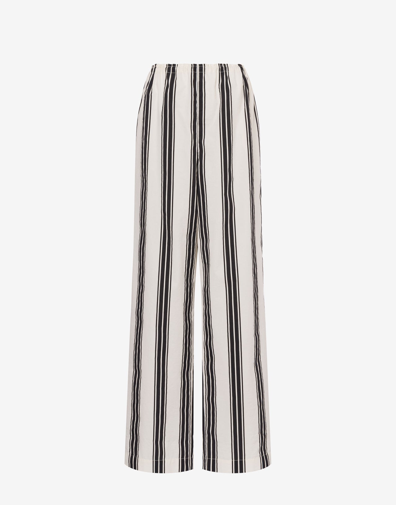 Striped cotton nylon trousers