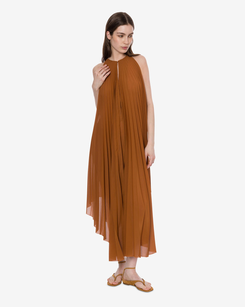 Etamine dress with pleating