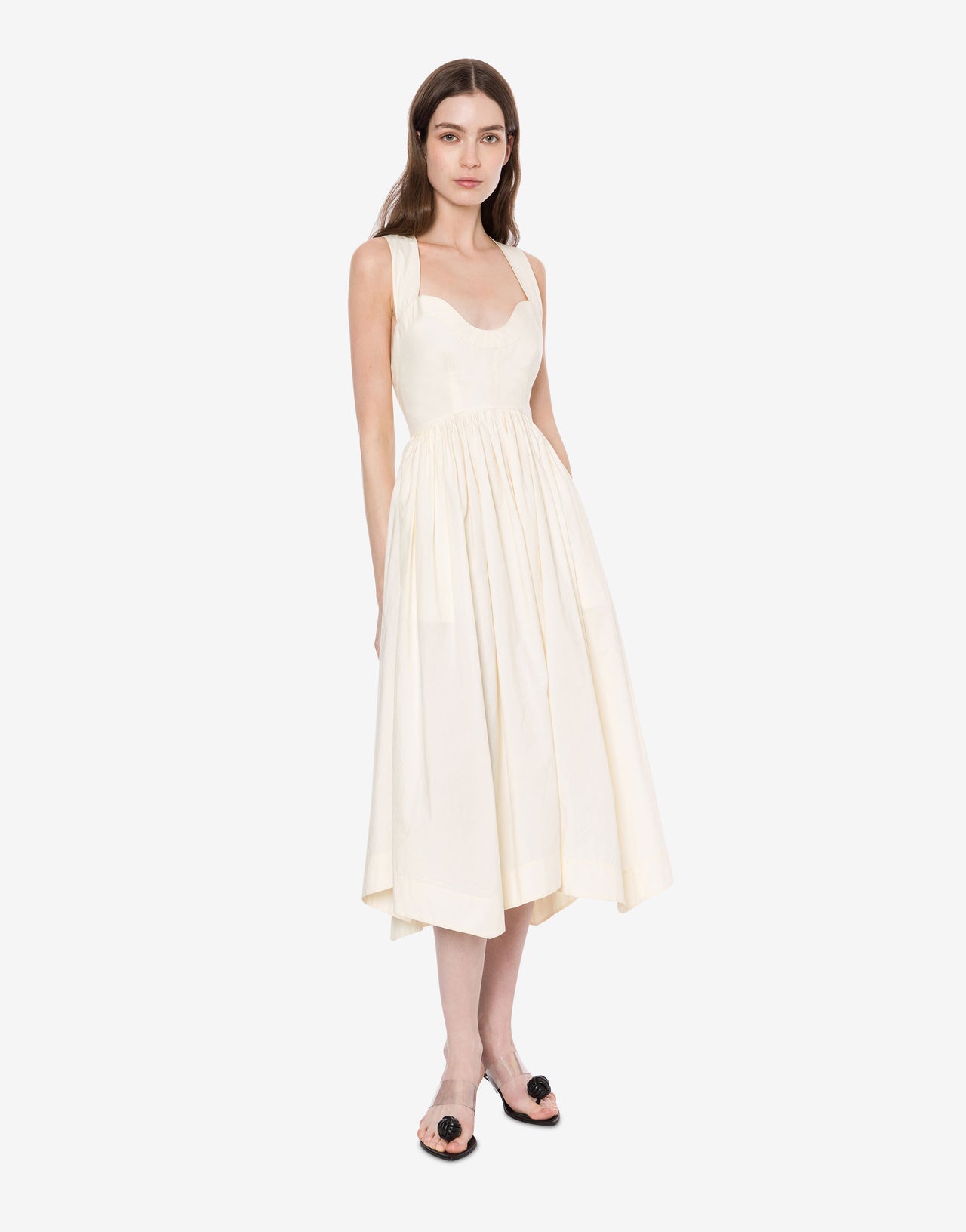 Robe longue en popeline