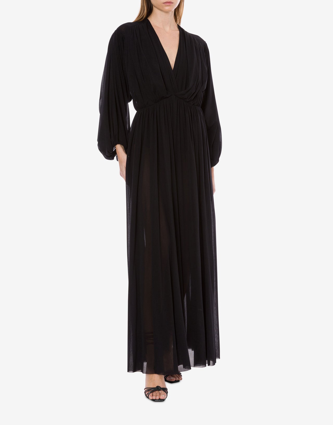 Robe longue à col en V