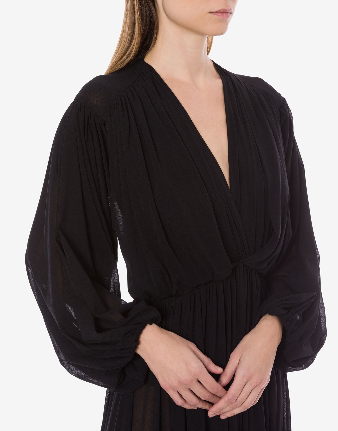 Robe longue à col en V