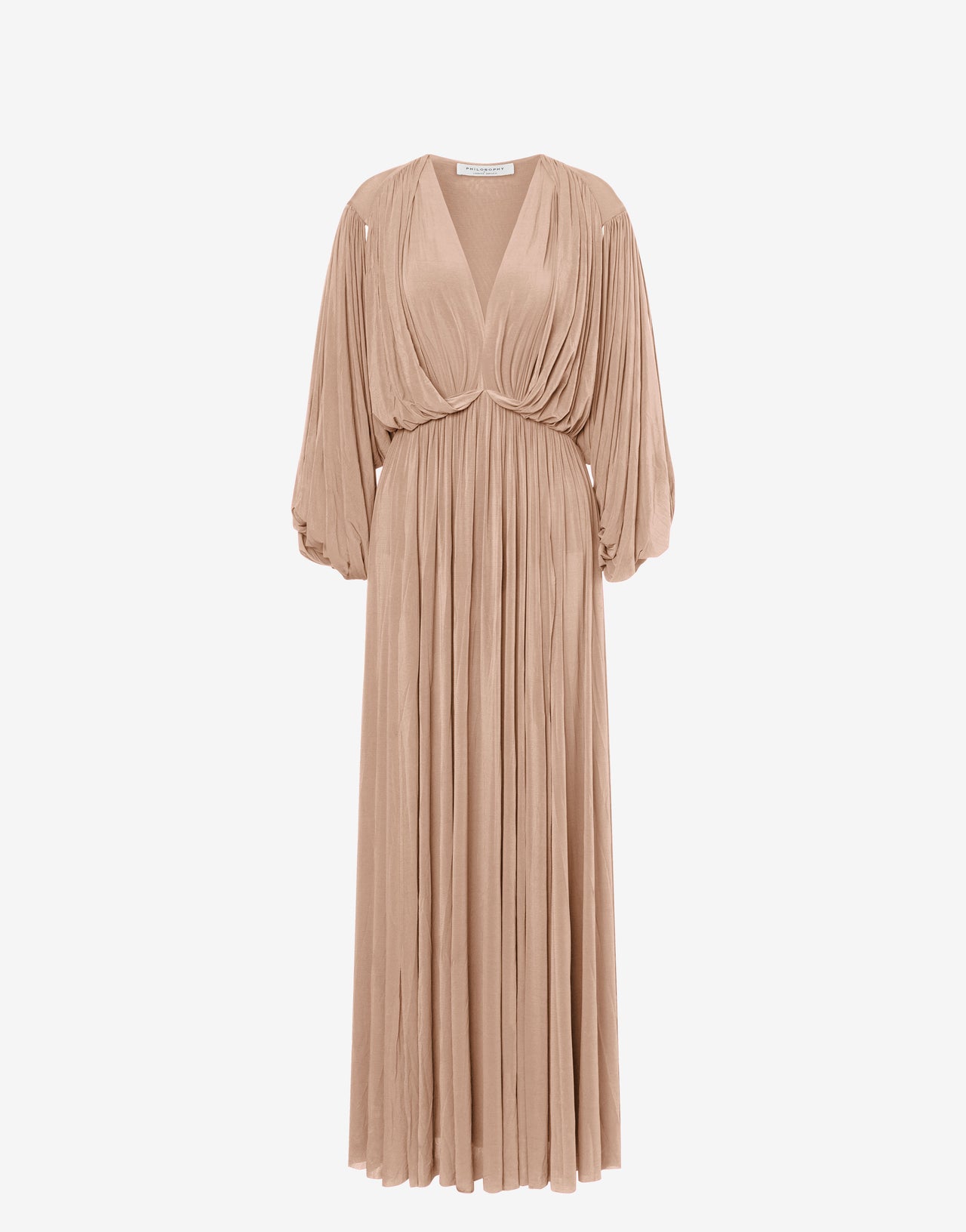 Robe longue à col en V