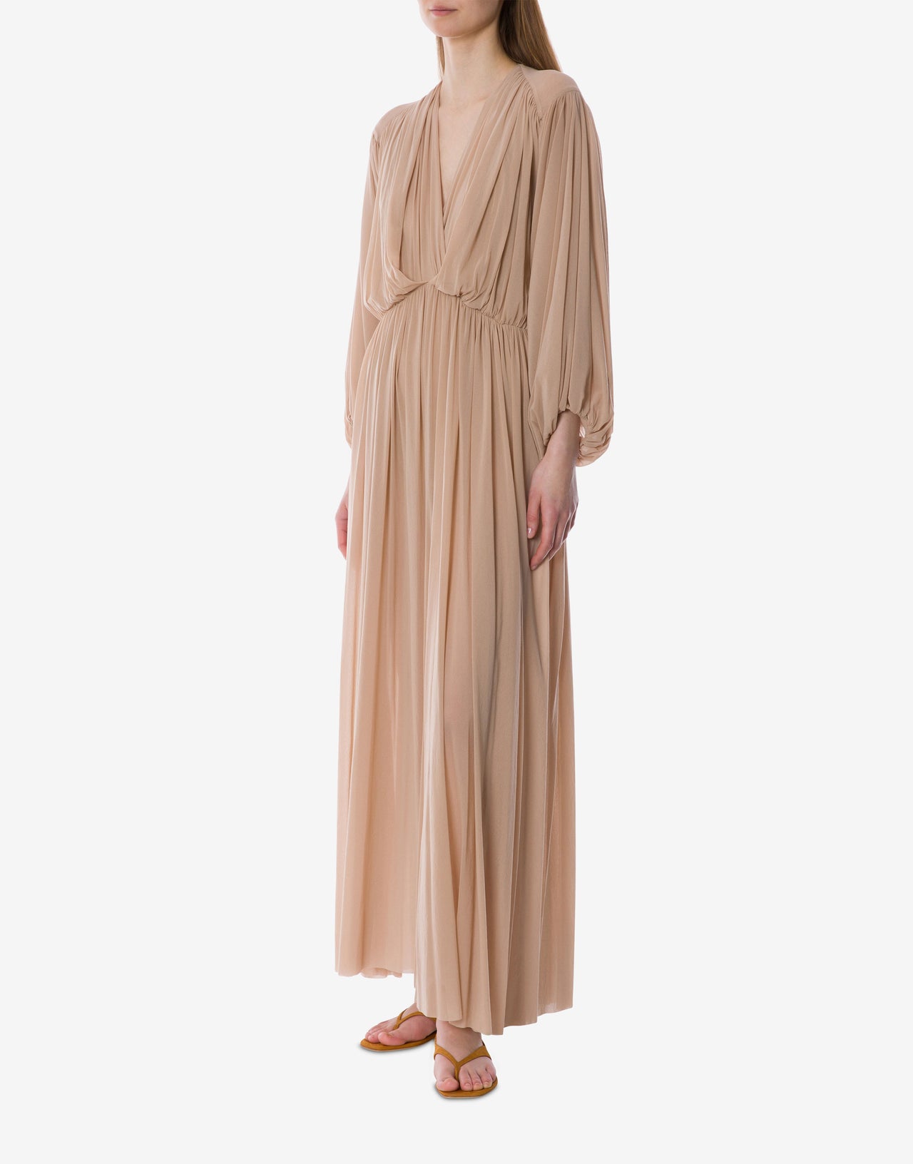 Robe longue à col en V