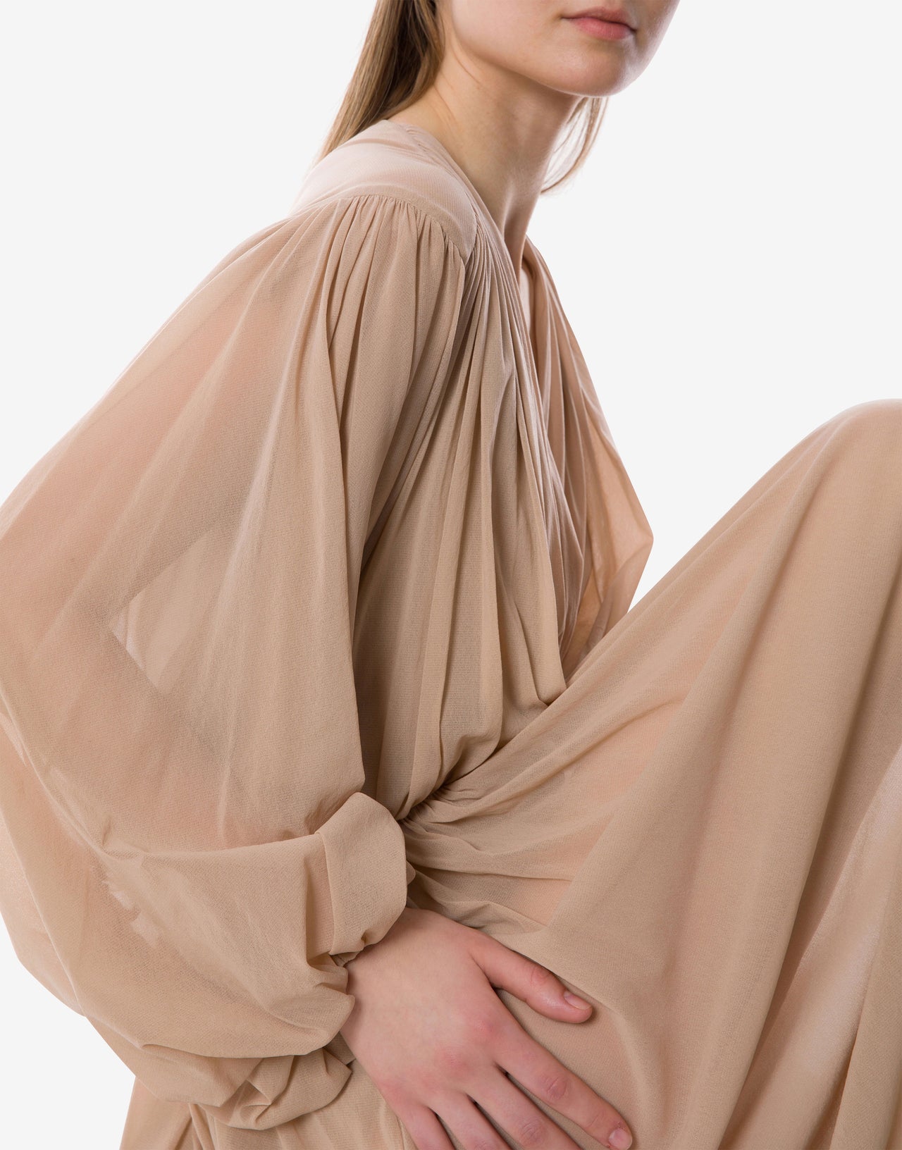 Robe longue à col en V