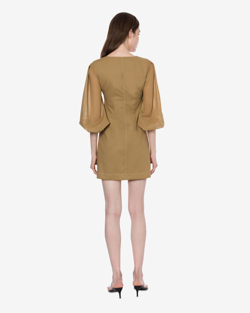 Voile minidress with voluminous sleeves