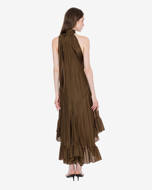 Washed habotai silk longuette dress