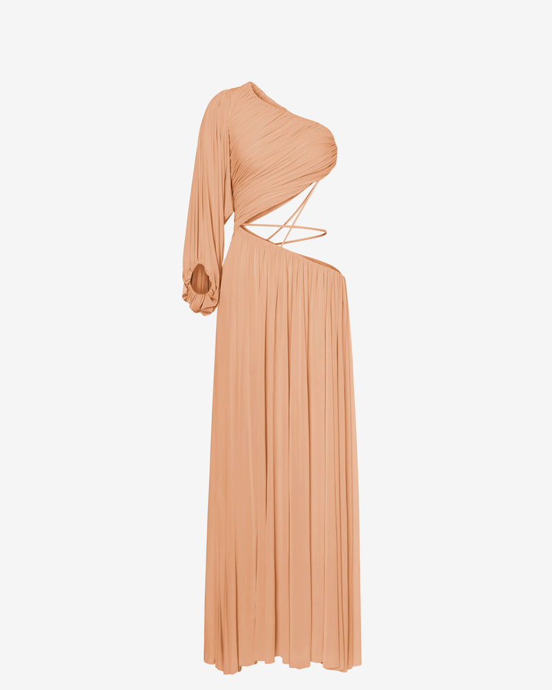 One-shoulder jersey dress