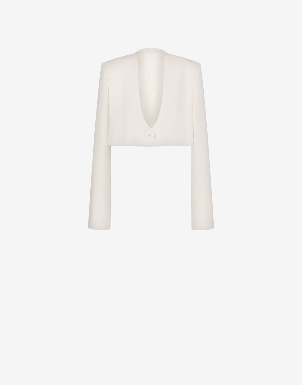 Cropped jacket in grain de poudre