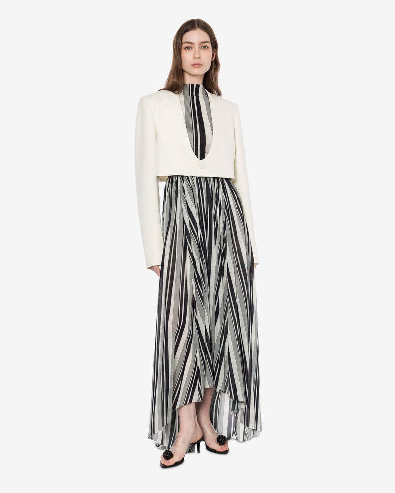 Cropped jacket in grain de poudre