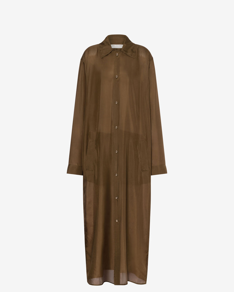 Washed habotai silk duster