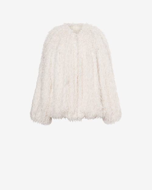 Kurzer Mantel aus fließendem Jacquard