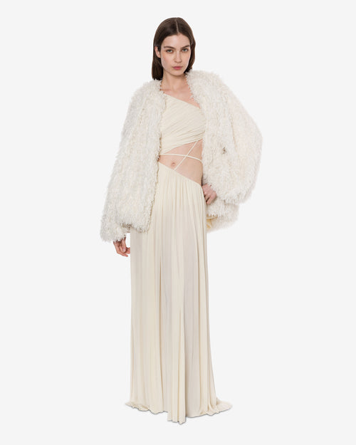 Kurzer Mantel aus fließendem Jacquard