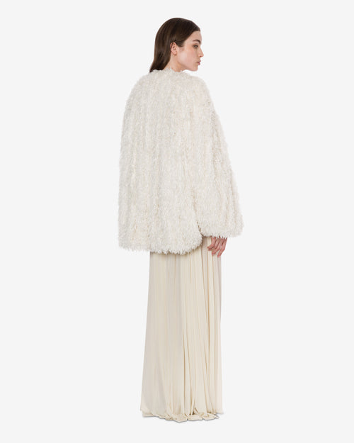 Kurzer Mantel aus fließendem Jacquard