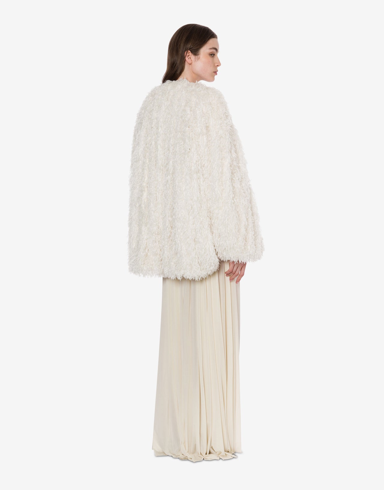 Kurzer Mantel aus fließendem Jacquard
