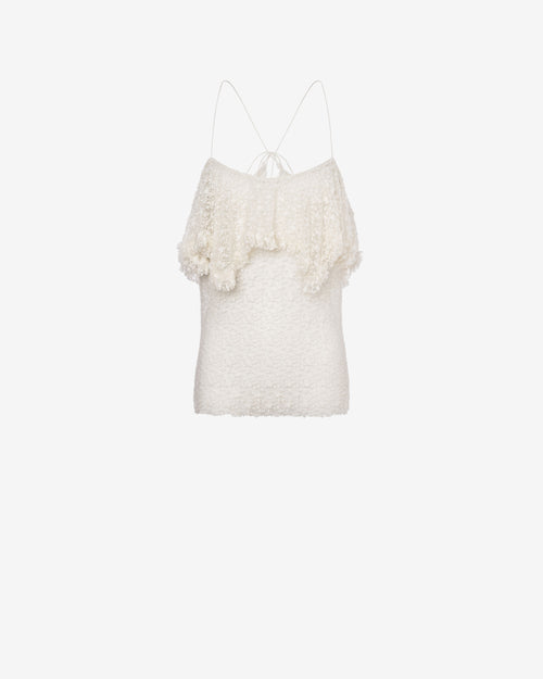 Lace top with ruffles