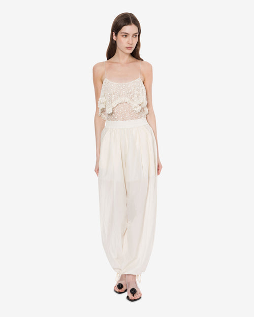 Lace top with ruffles