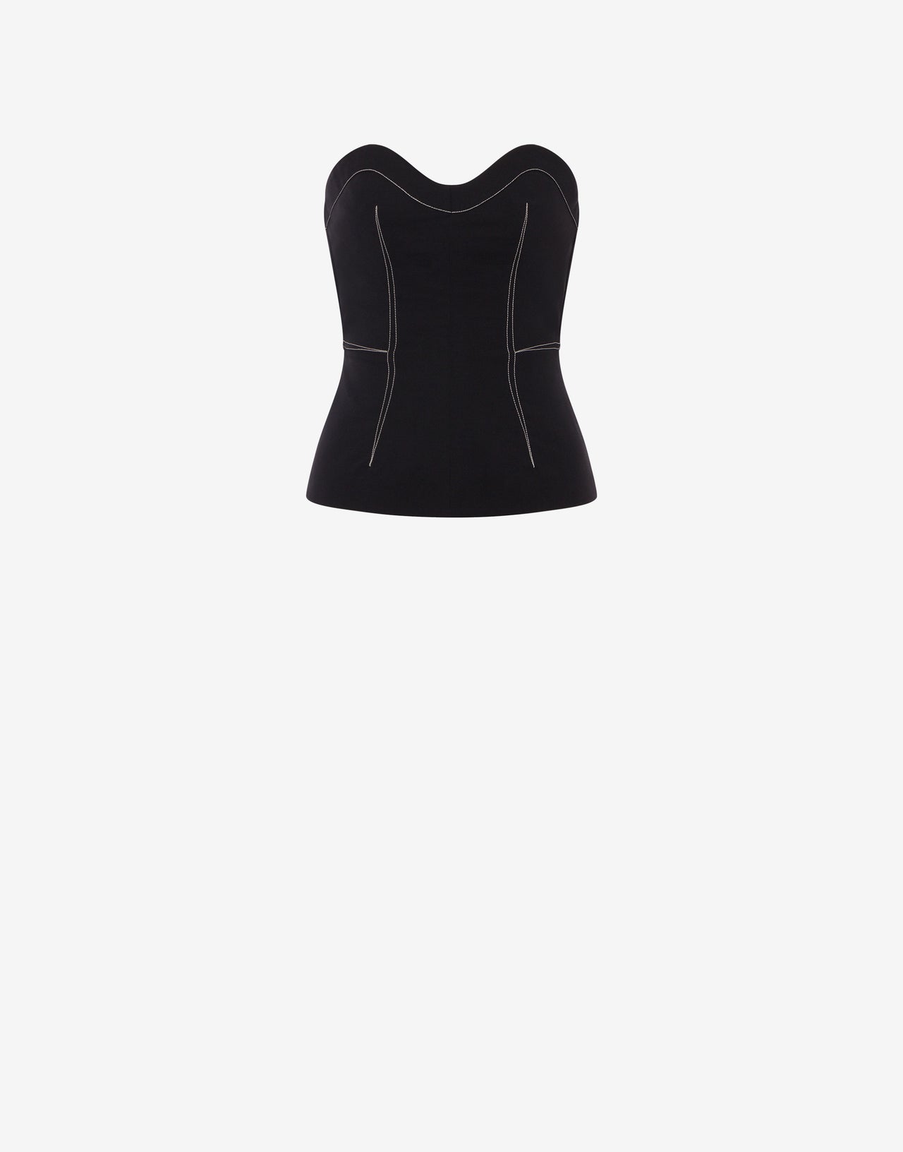 Top bustier en voile avec surpiqûres
