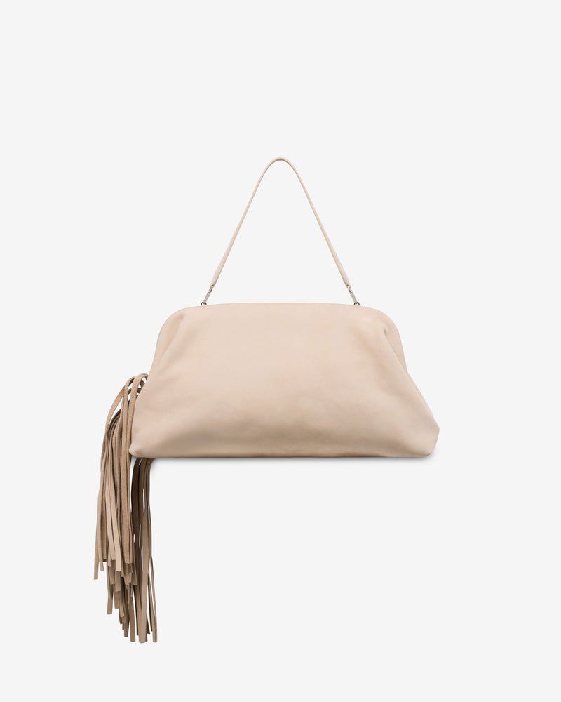 Fringed nubuck maxi clutch