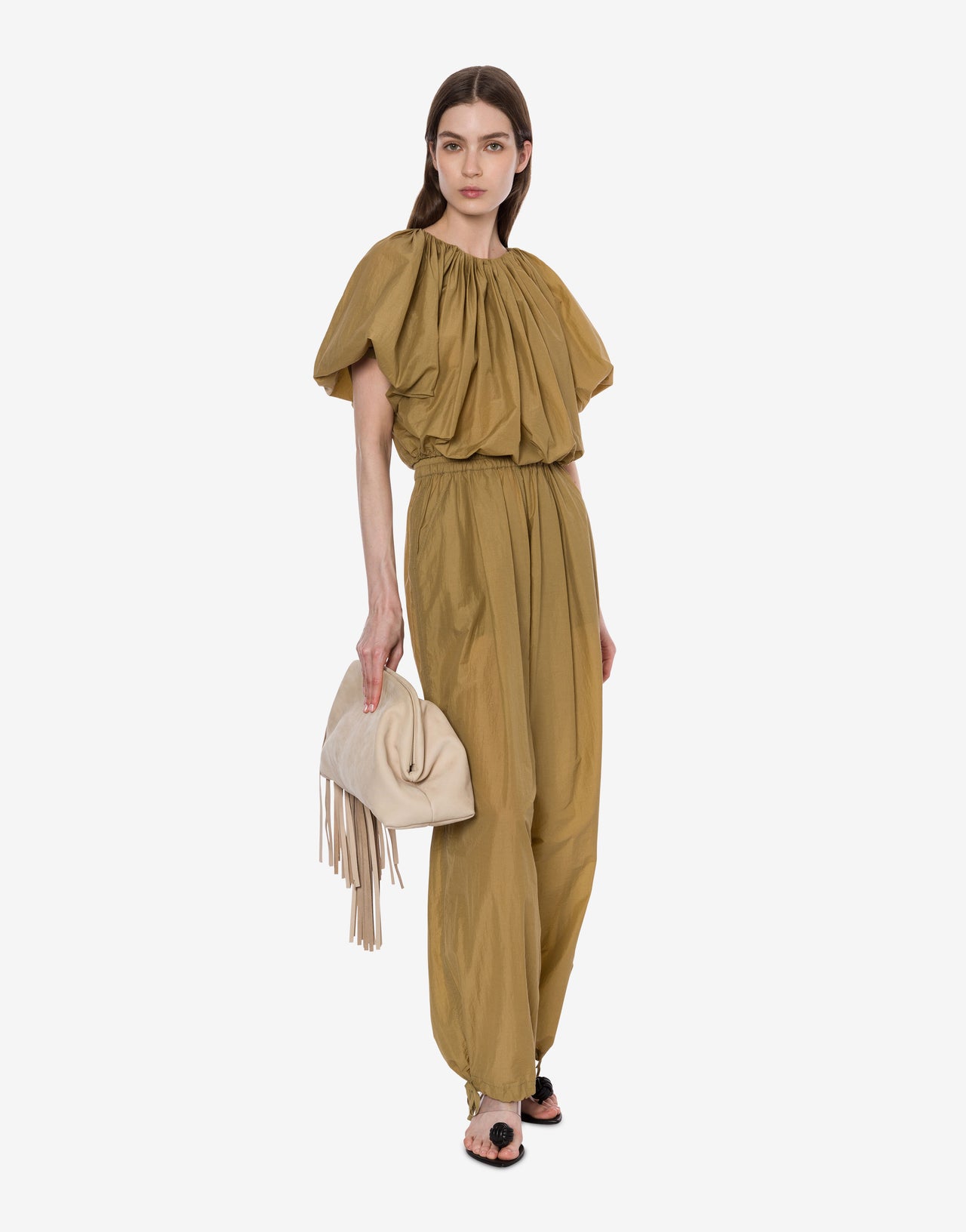 Maxi clutch de nobuk con flecos