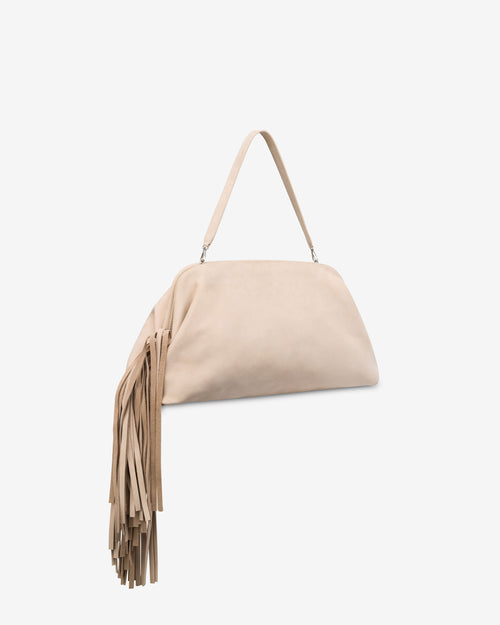 Fringed nubuck maxi clutch