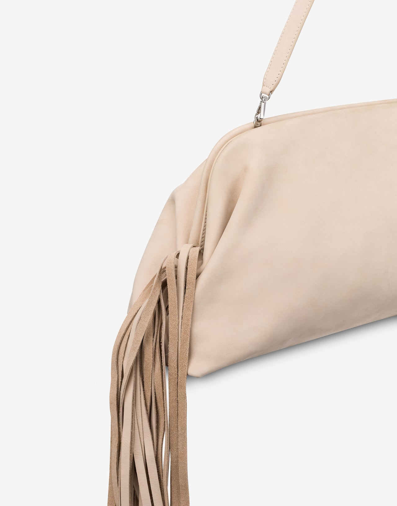 Maxi clutch de nobuk con flecos