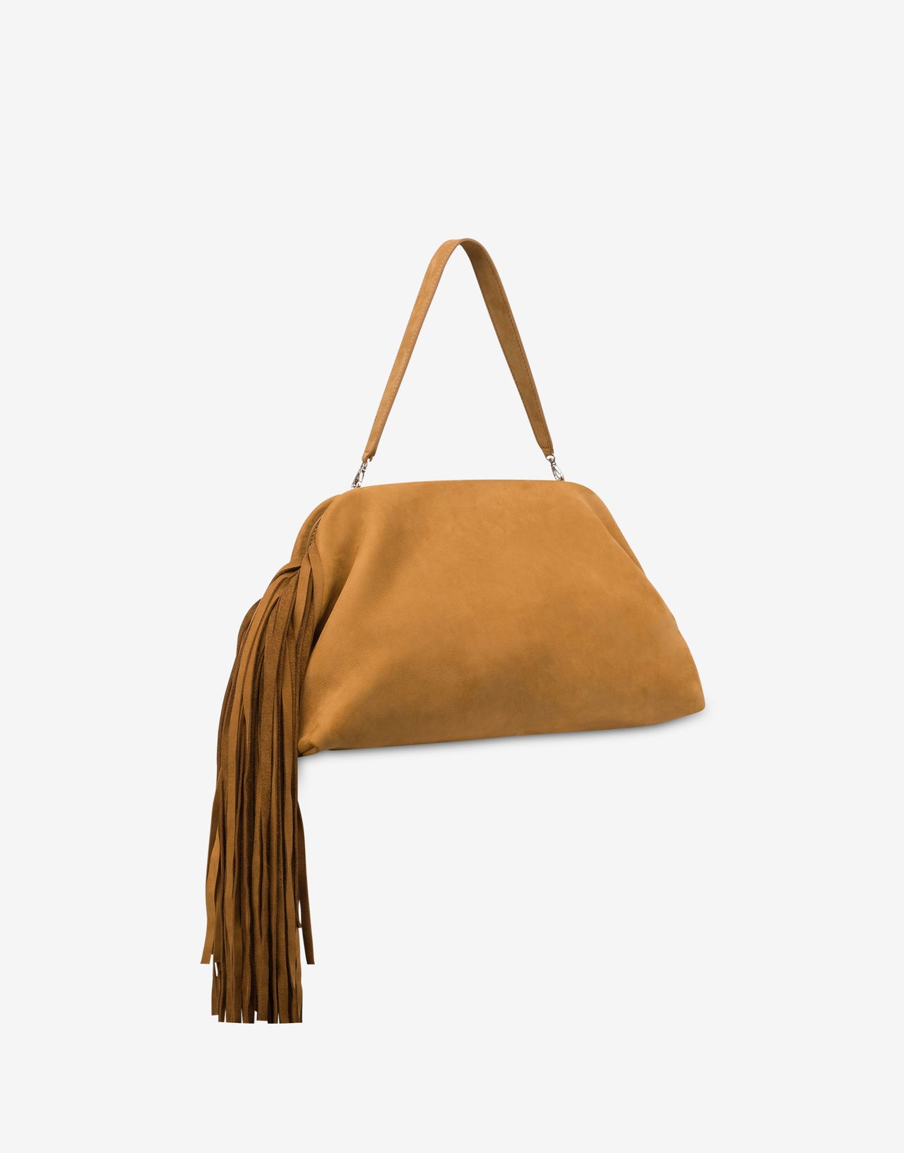 Clutch maxi en nubuck frangé