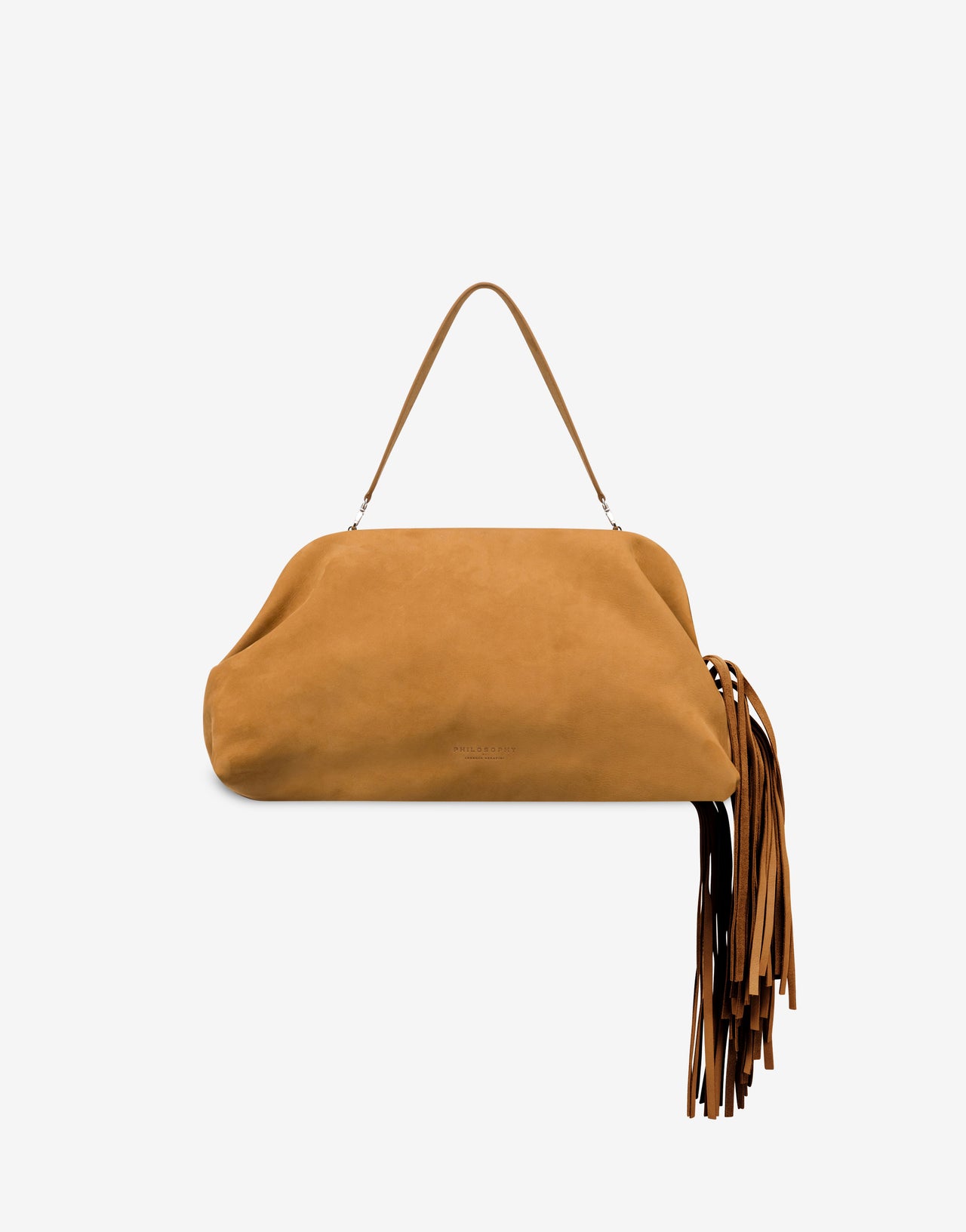 Clutch maxi en nubuck frangé