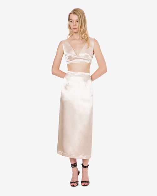 Jupe longuette en satin 