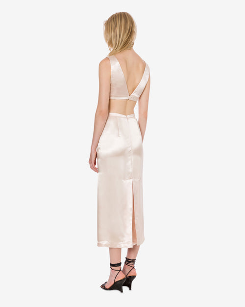 Jupe longuette en satin 