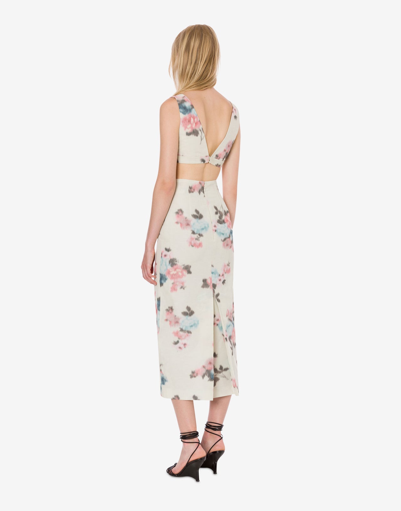 Pencil skirt in floral taffetà