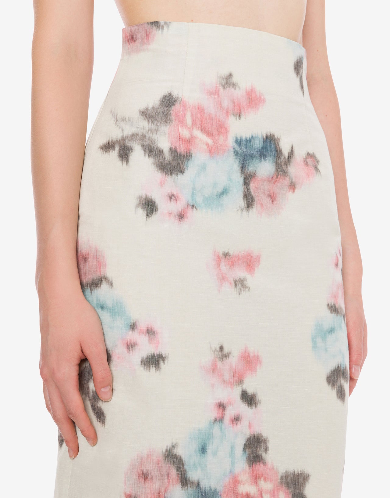 Pencil skirt in floral taffetà